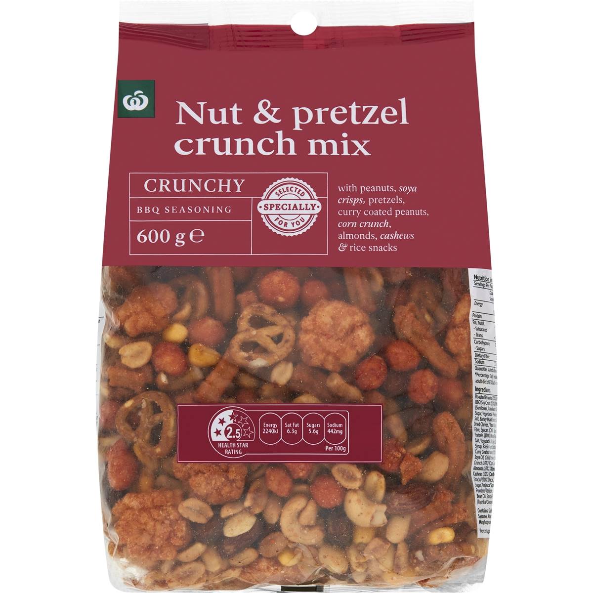 Woolworths Nut & Pretzel Crunch Mix 600g Woolworths
