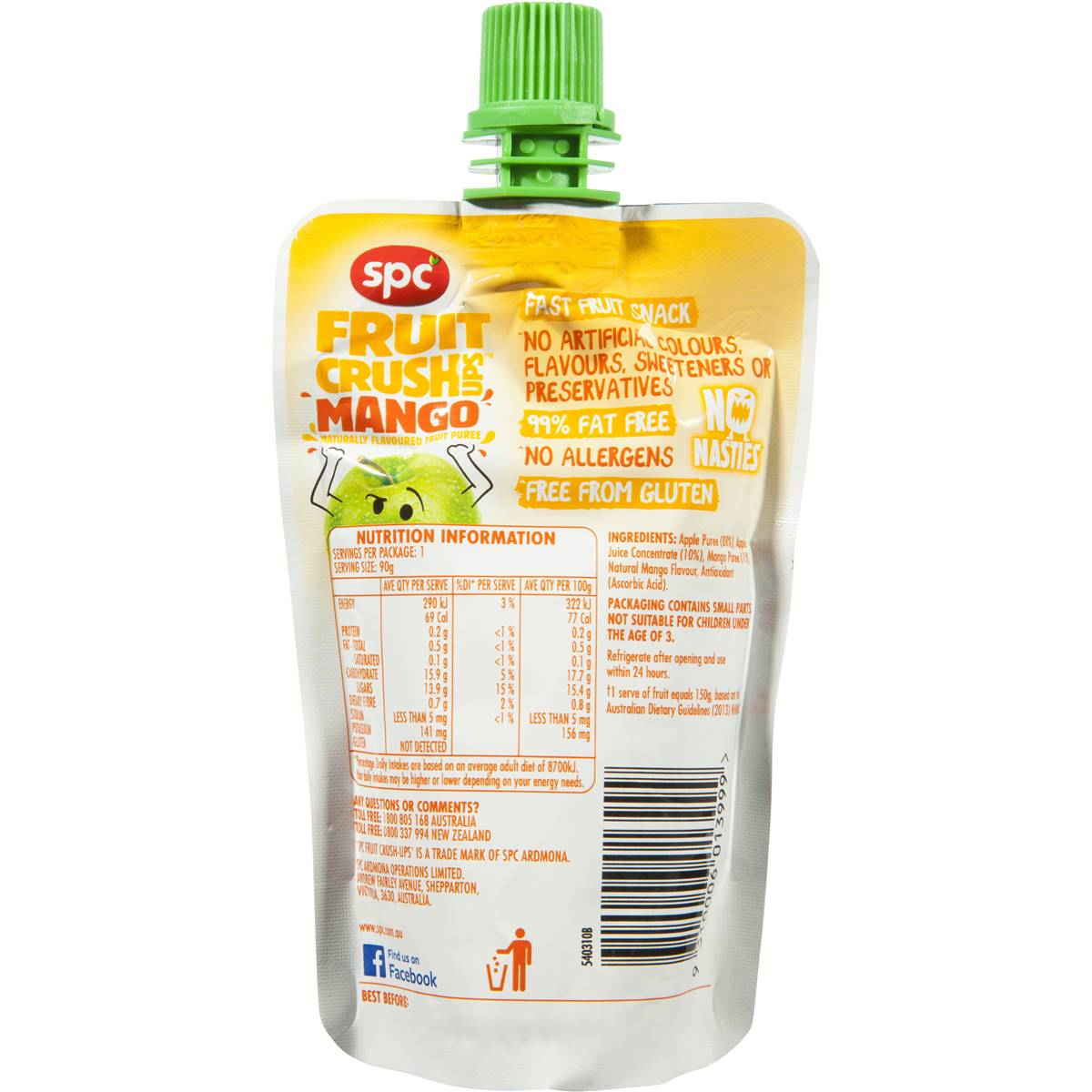 Spc Kids Crush Ups Mango 90g Woolworths