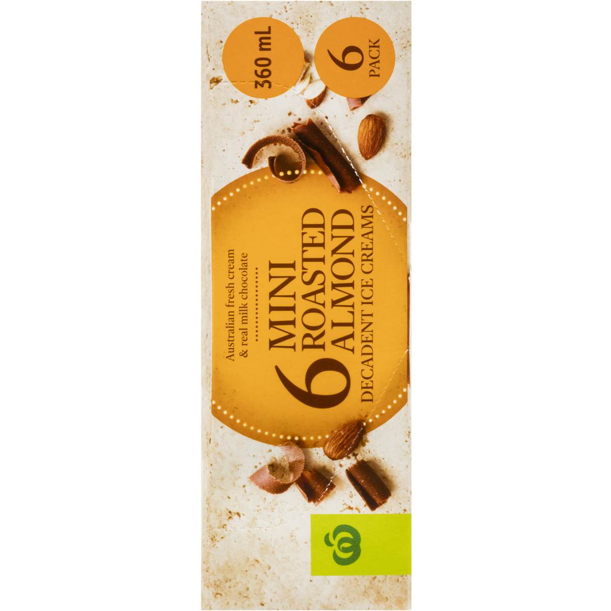 Woolworths Mini Ice Cream Sticks Almond 6pk 360ml Woolworths