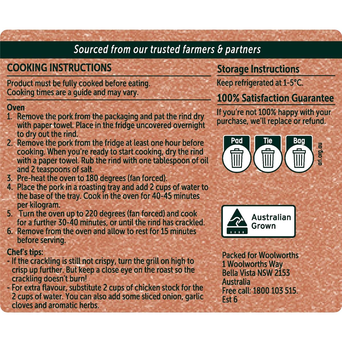 Woolworths Pork Leg Roast Boneless 1.2kg 2.6kg Woolworths