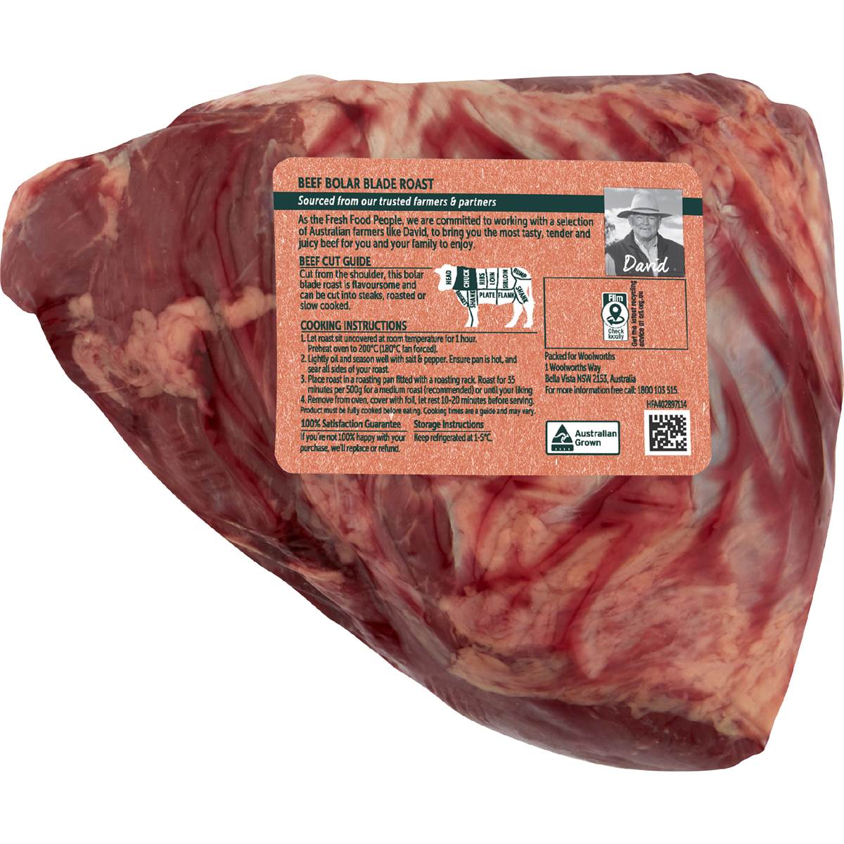 Woolworths Beef Bolar Blade Roast 900g 2kg Woolworths