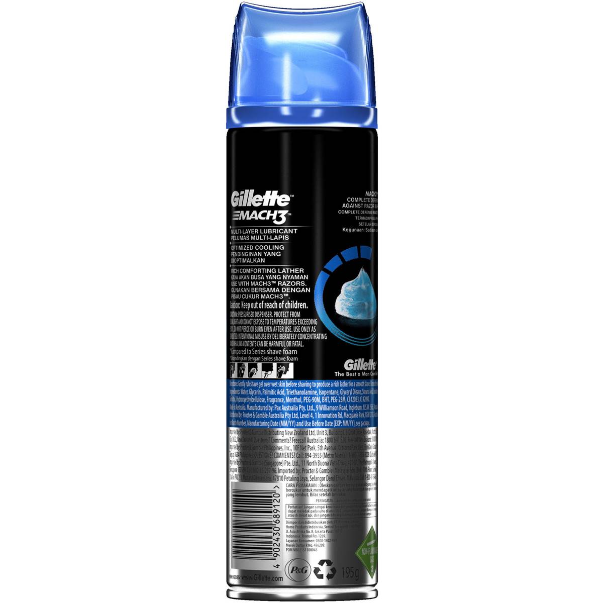 Gillette Mach 3 Shaving Gel Soothing Irritation Defence 195g Woolworths