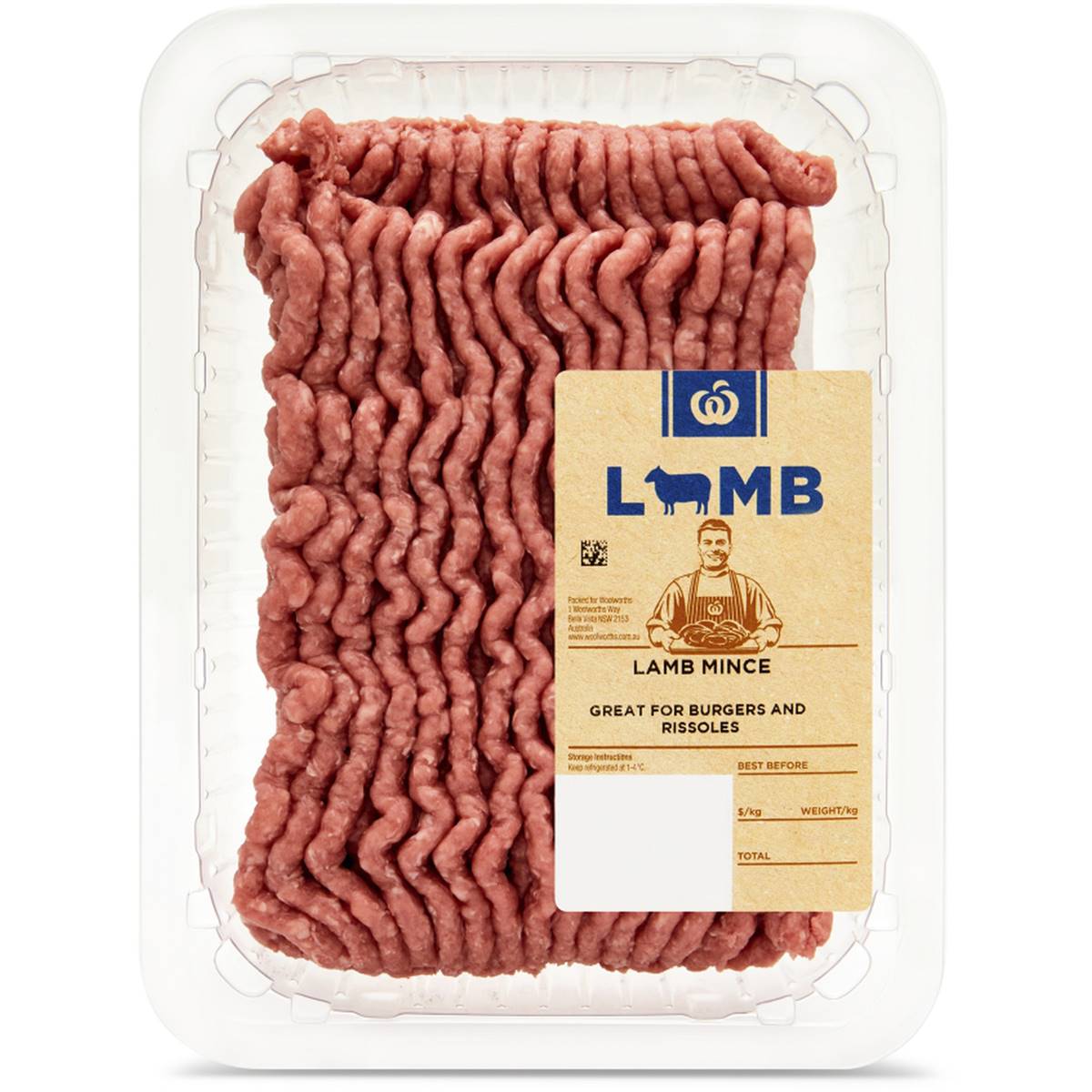 Woolworths Lamb Mince Min. 500g Woolworths