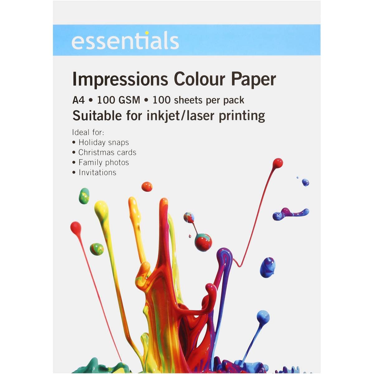 Essentials Photo Paper Colour A4 Each Woolworths