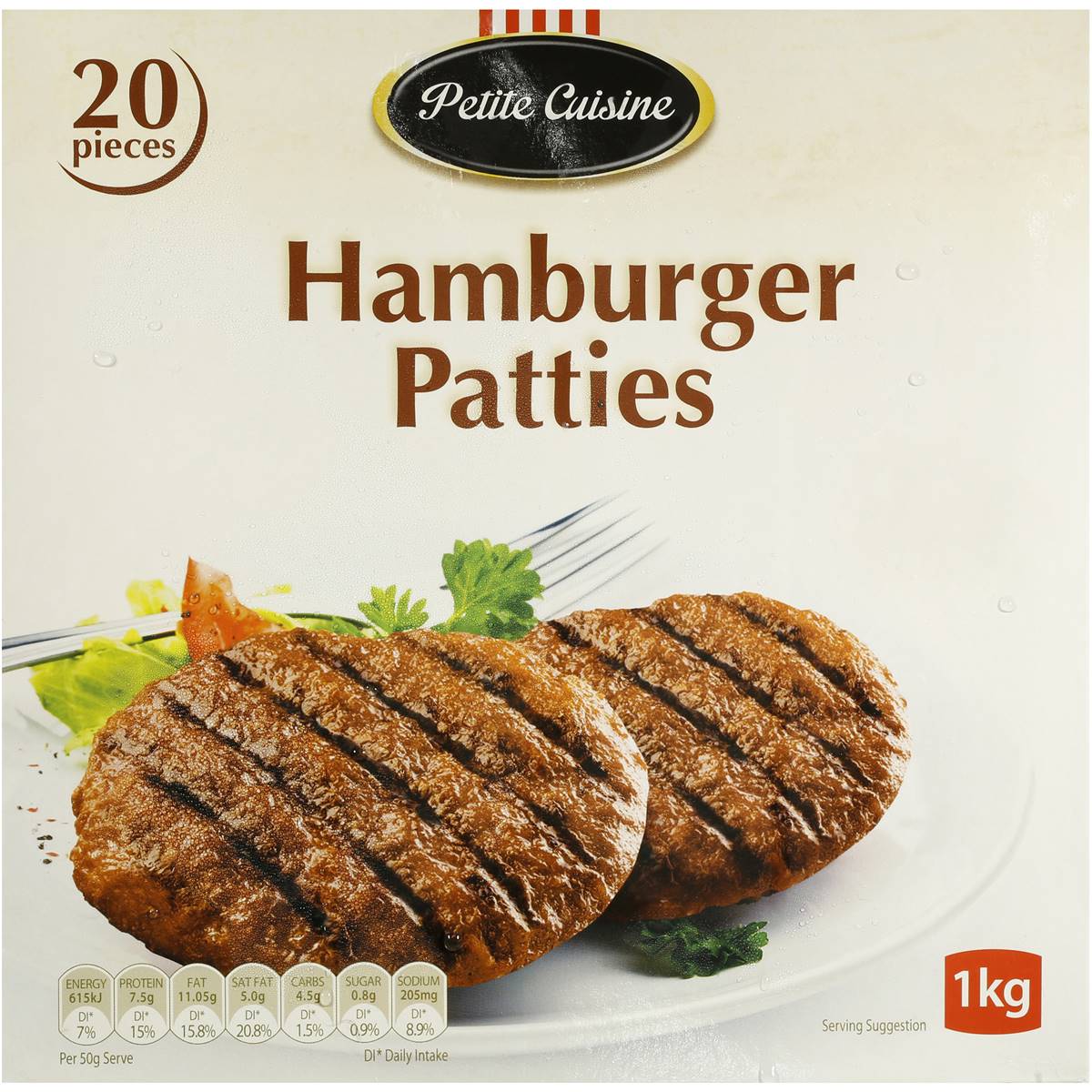 Petite Cuisine Hamburger Patties 20pk 1kg Woolworths