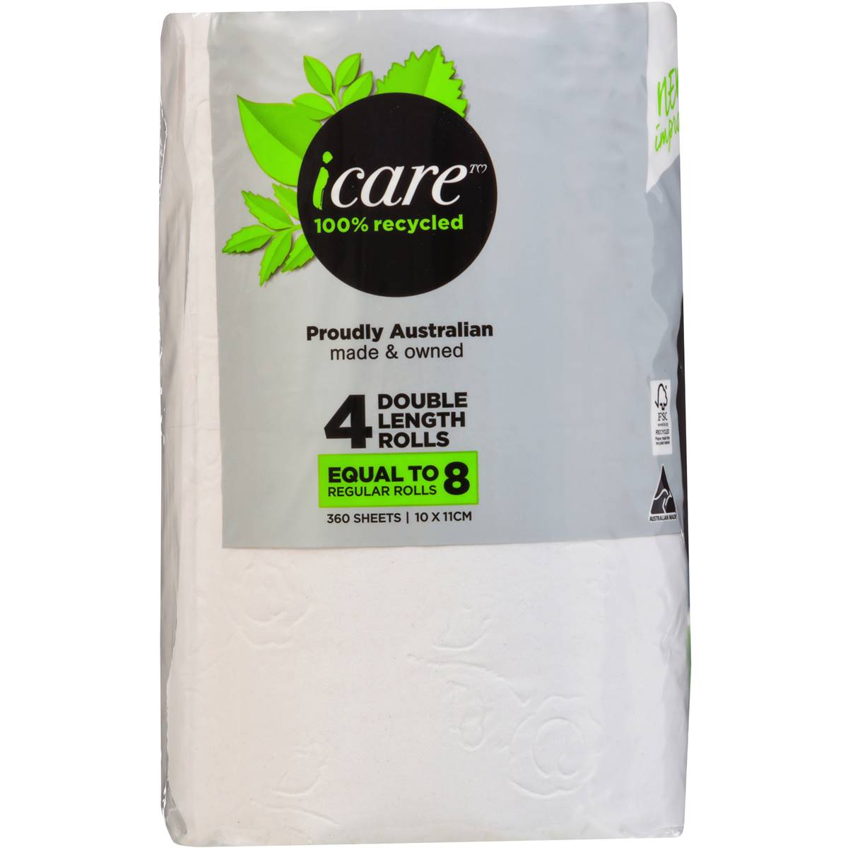 Icare Toilet Tissue White 3ply 4 Pack Woolworths