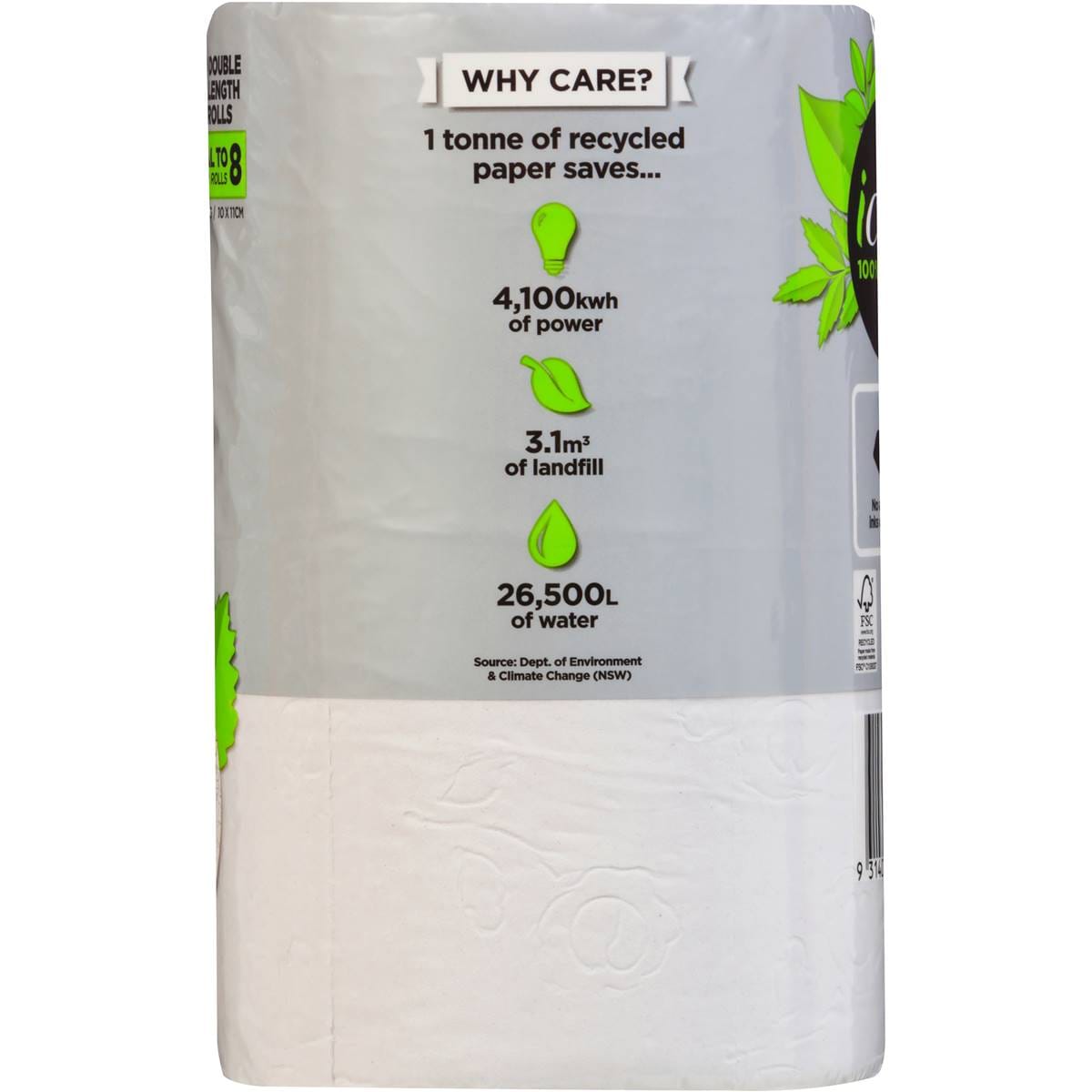 Icare Toilet Tissue White 3ply 4 Pack Woolworths