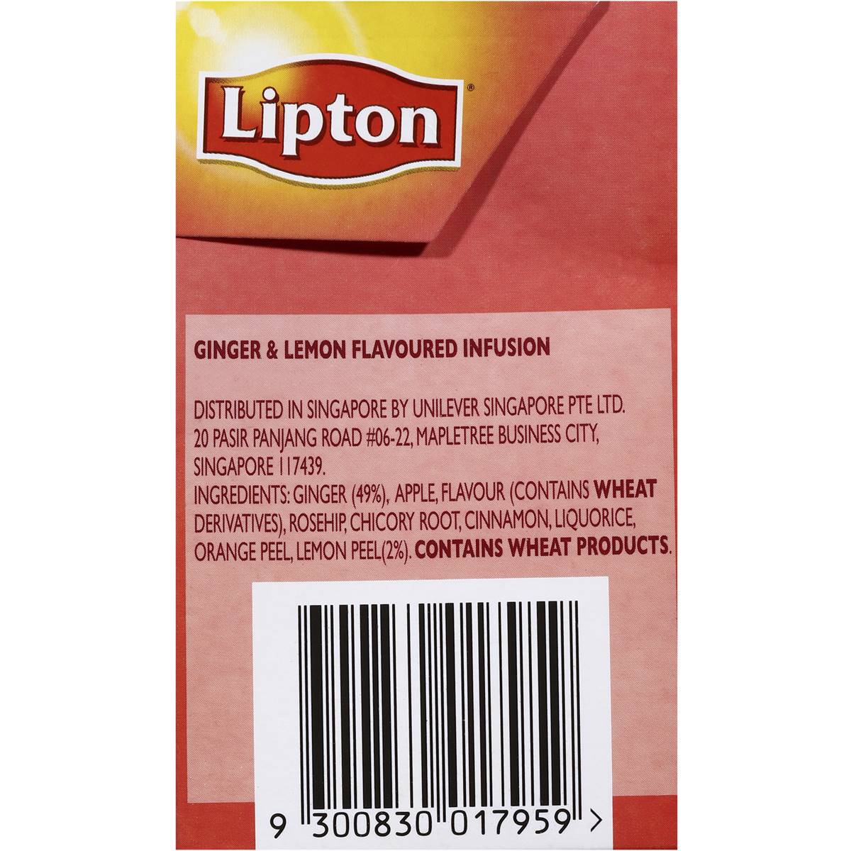 Lipton Herbal Infusion Pyramid Tea Bags Uplifting Lemon Ginger 40g