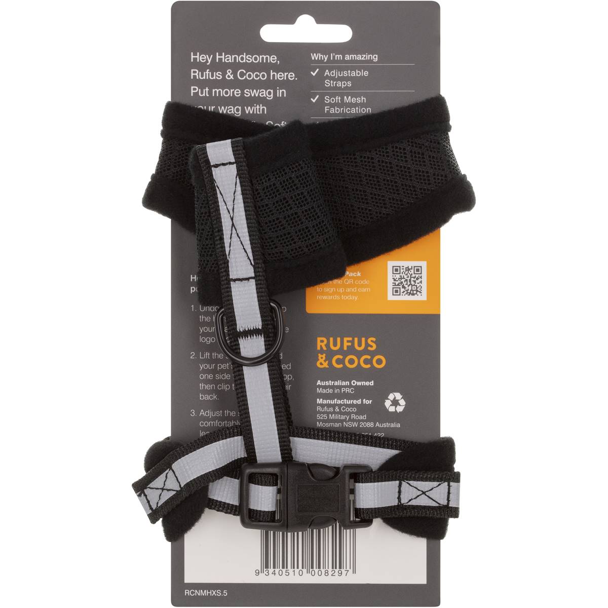 Rufus & Coco Soft Mesh Dog Harness Extra Small Each Woolworths