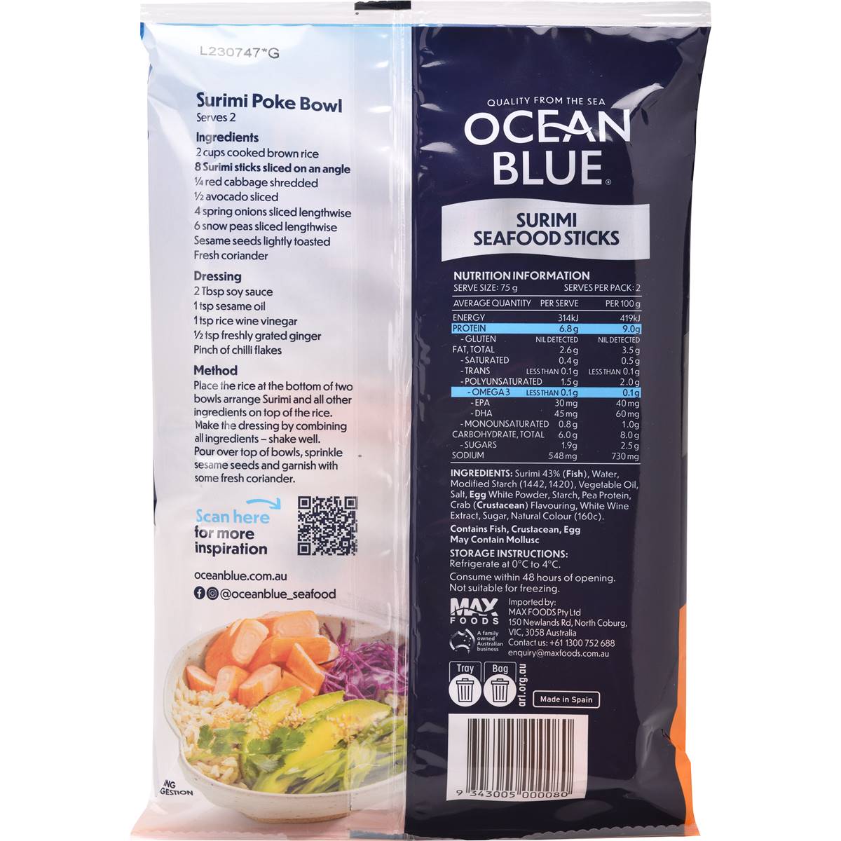 Ocean Blue Surimi Sea Sticks 150g Woolworths