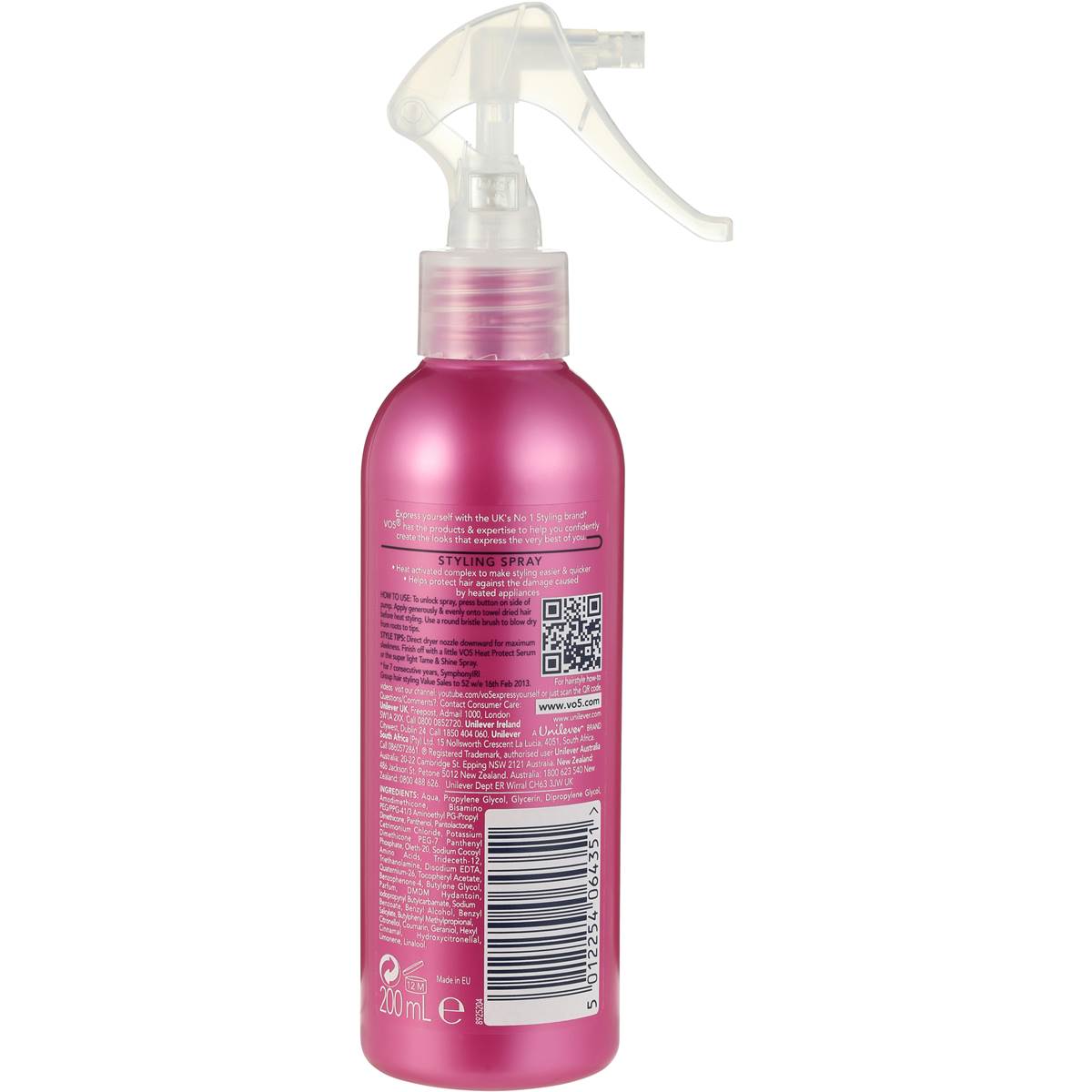 Vo5 Smoothly Does It Styling Spray Heat Protect 200ml Woolworths