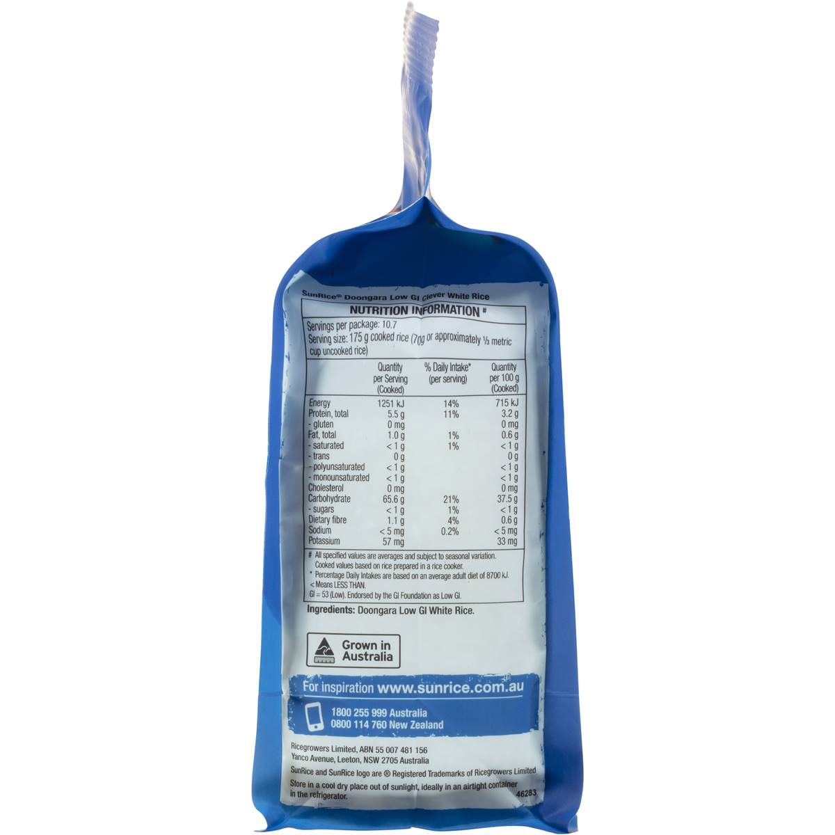 Sunrice White Rice Low Gi 750g Woolworths