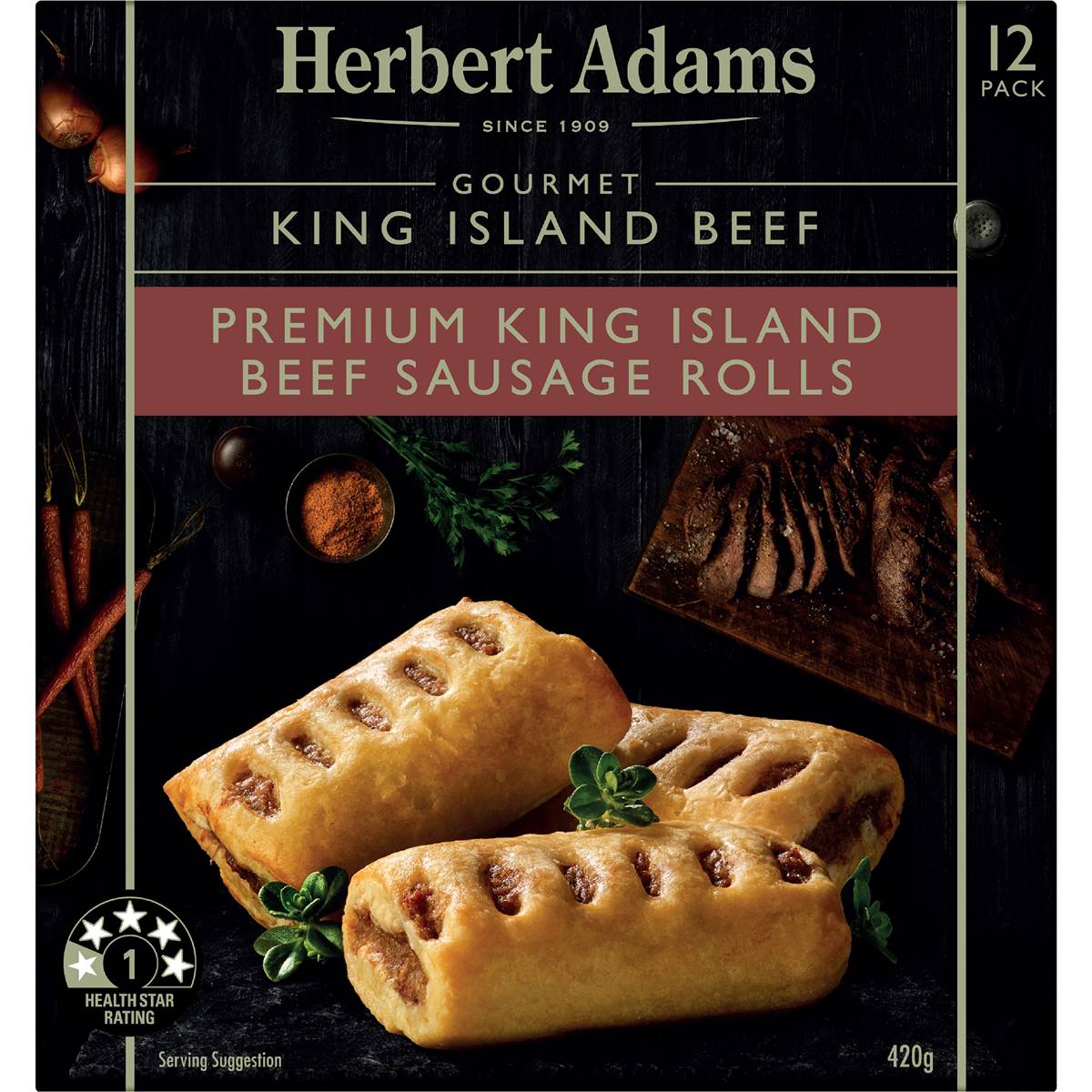 Herbert Adams Sausage Rolls King Island Beef 12pk 560g Woolworths