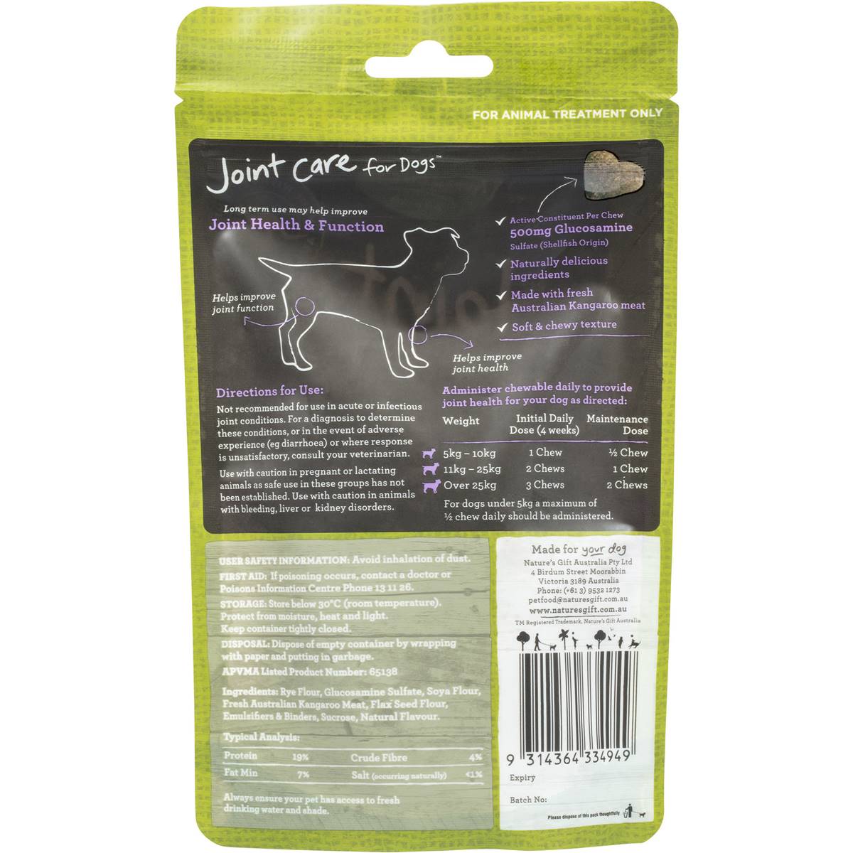 Nature's Gift Treat Joint Care For Dogs 80g Woolworths