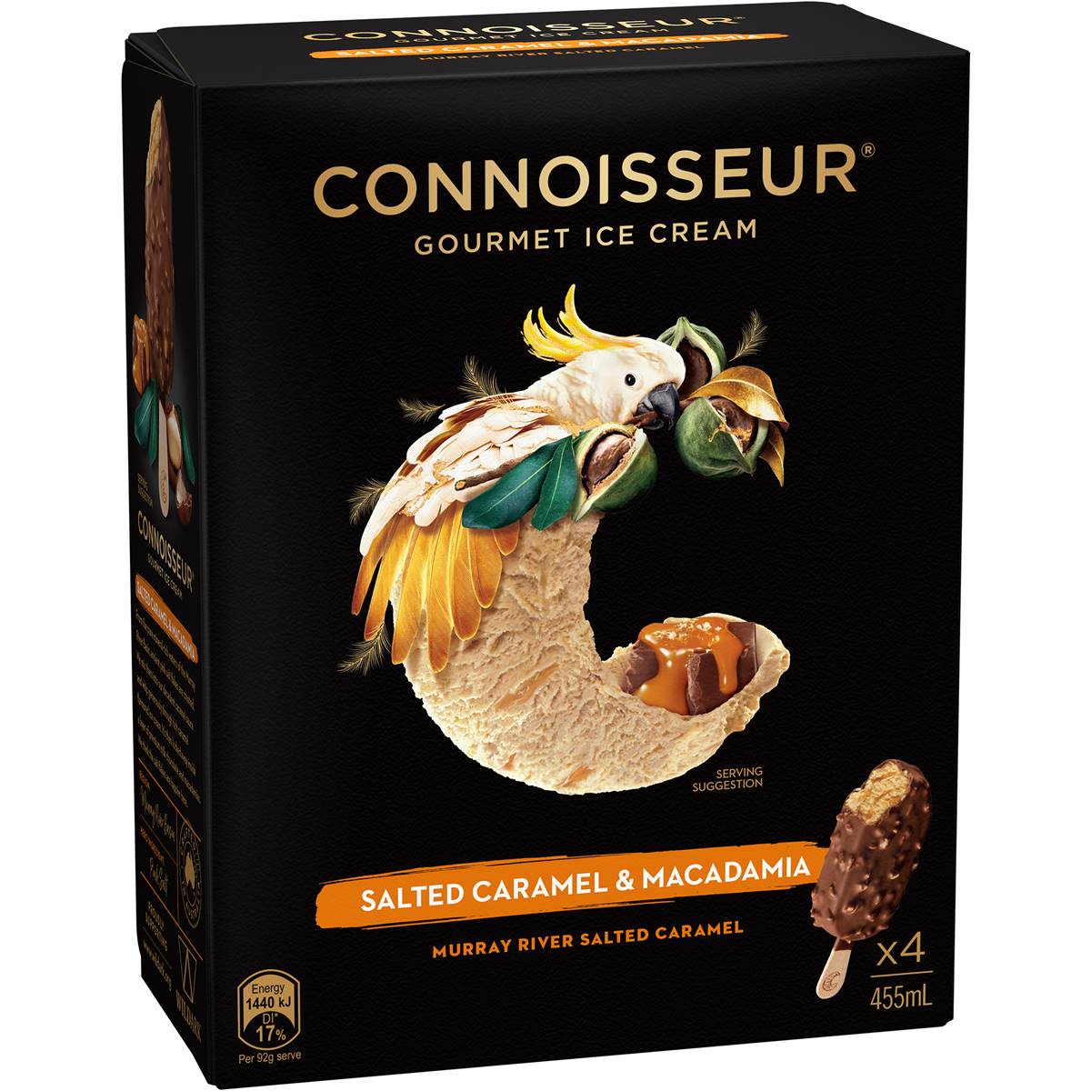 Connoisseur Murray River Salted Caramel Macadamia 4 Pack Woolworths