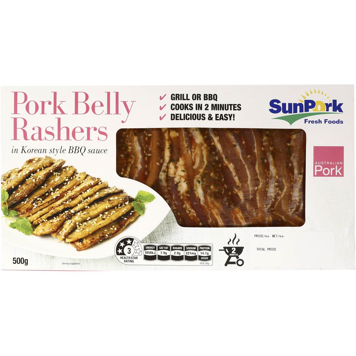 Sunpork Pork Belly In Korean Style Bbq Sauce 500g Woolworths