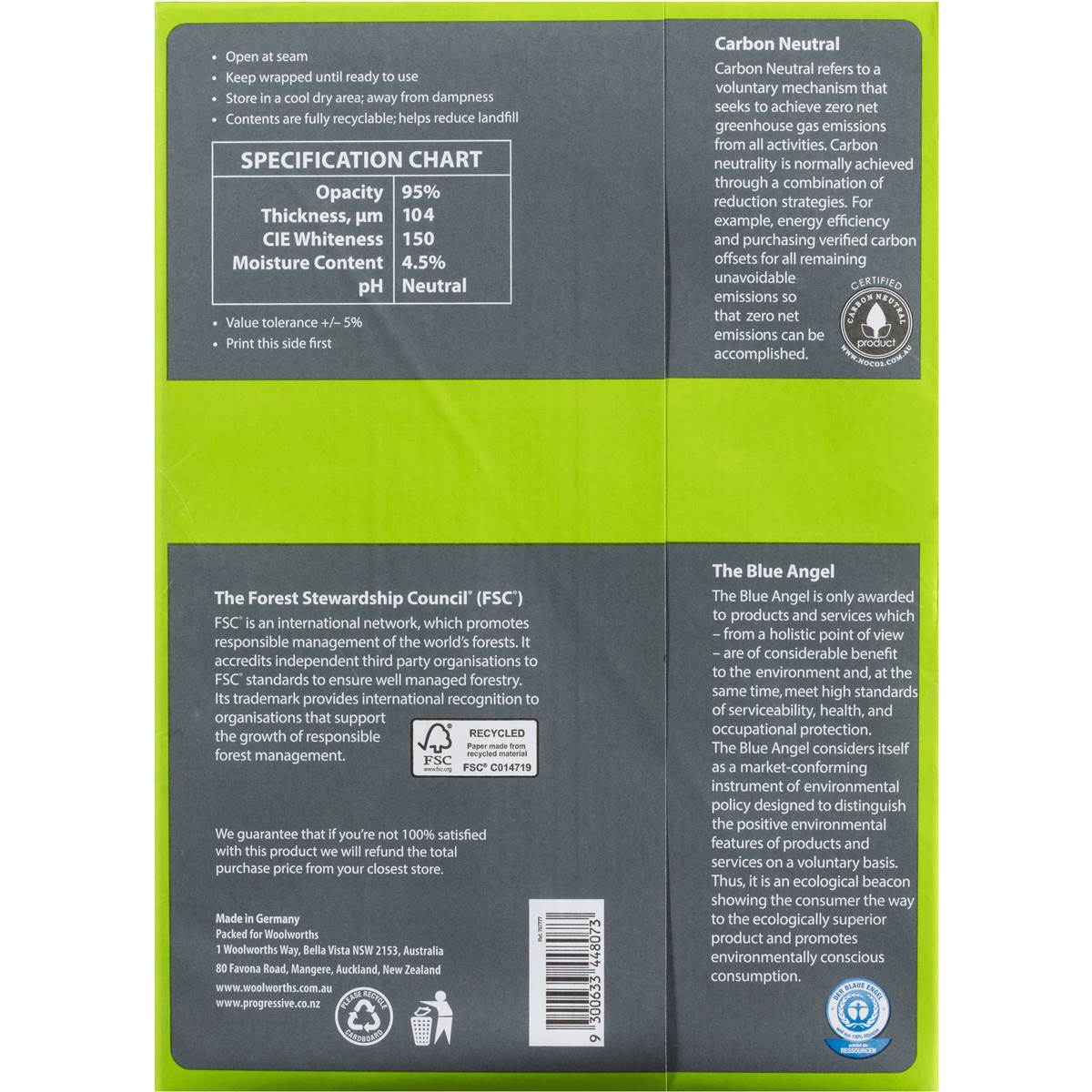 Woolworths Essentials Copy Paper 100 Recycled Each Woolworths