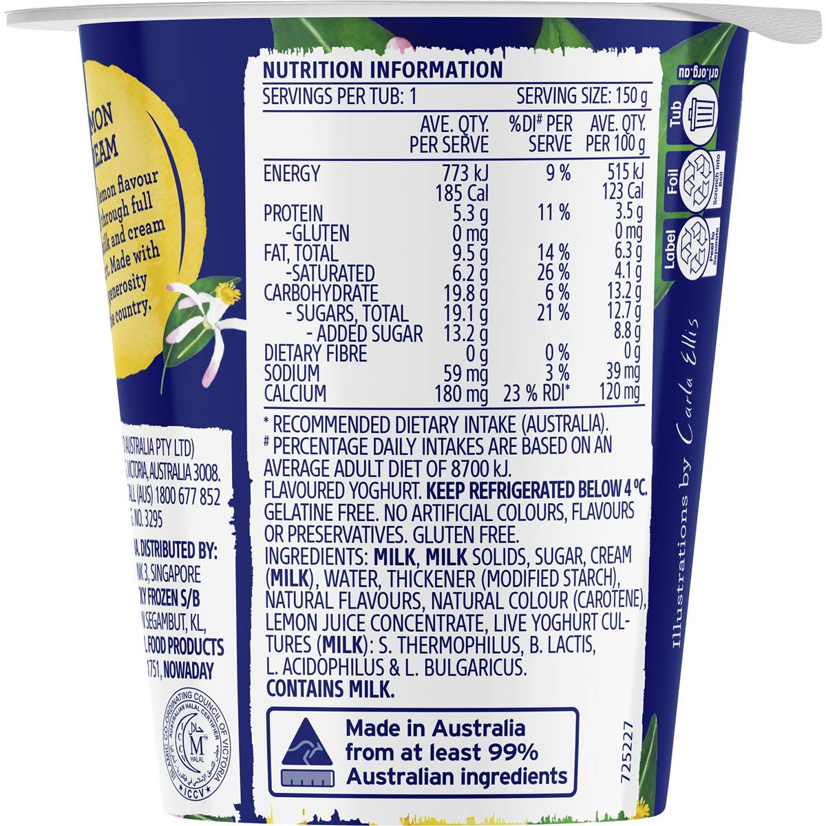 Dairy Farmers Thick & Creamy Lemon Cream Yoghurt 150g | Woolworths