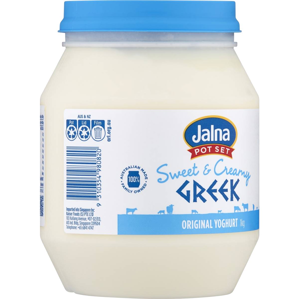 Jalna Sweet & Creamy Greek Yoghurt 1kg | Woolworths