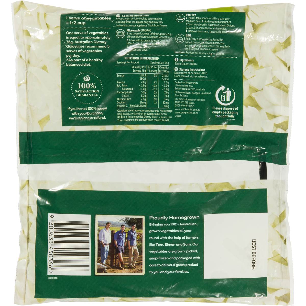 Woolworths Sliced Onions 500g Woolworths
