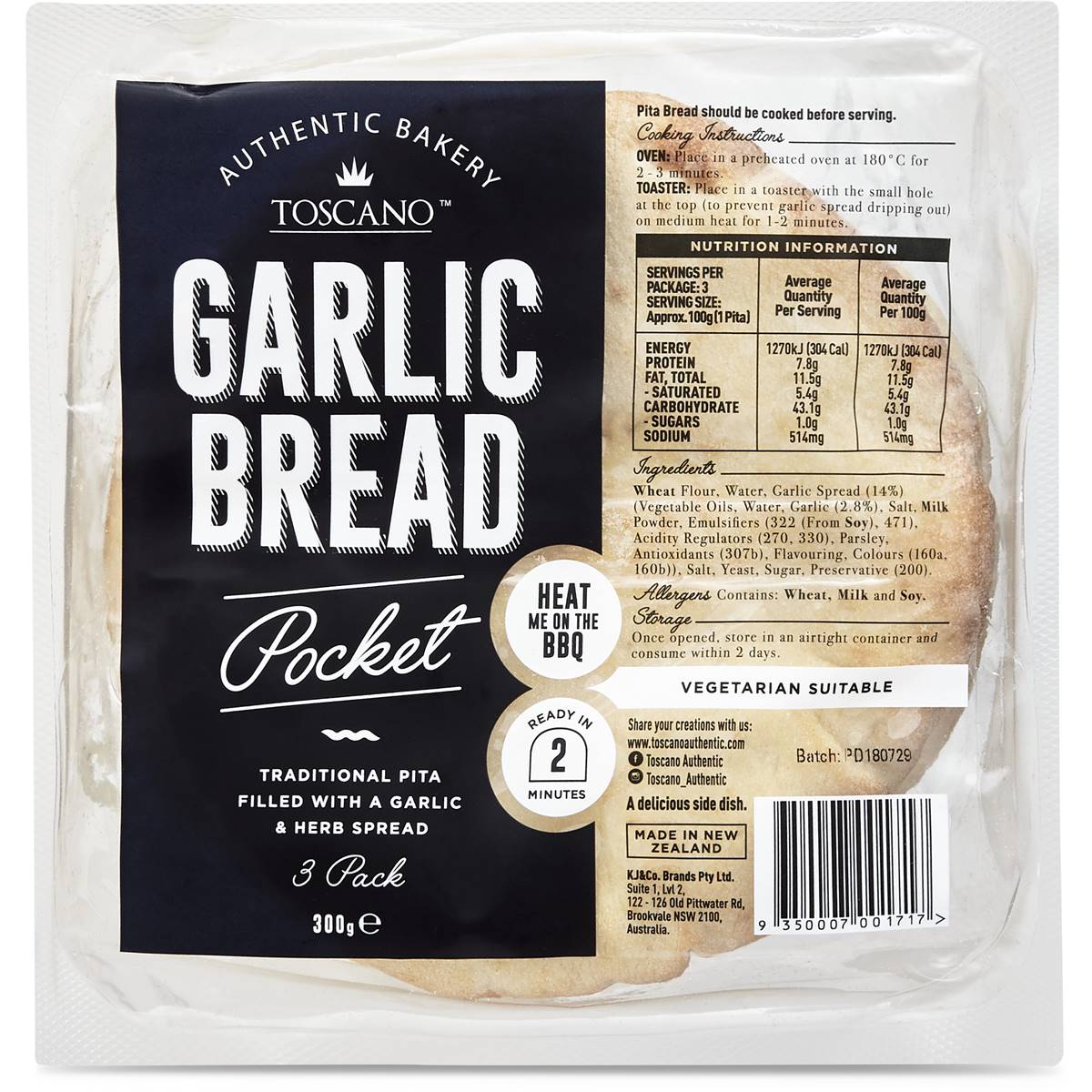 Toscano Garlic Bread Pockets 3 Pack Woolworths
