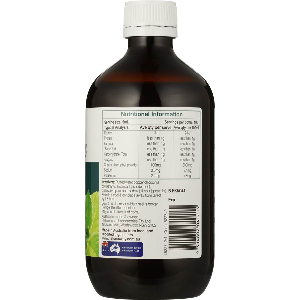 Nature's Way Super Foods Chlorophyll 500ml Woolworths