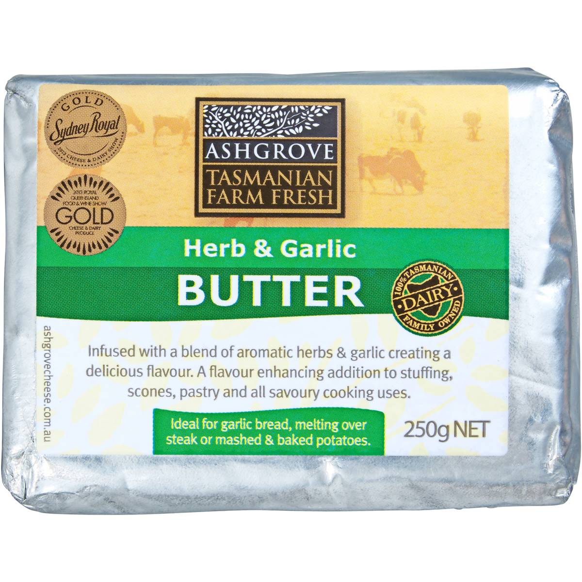 Ashgrove Herb & Garlic Butter 250g Woolworths