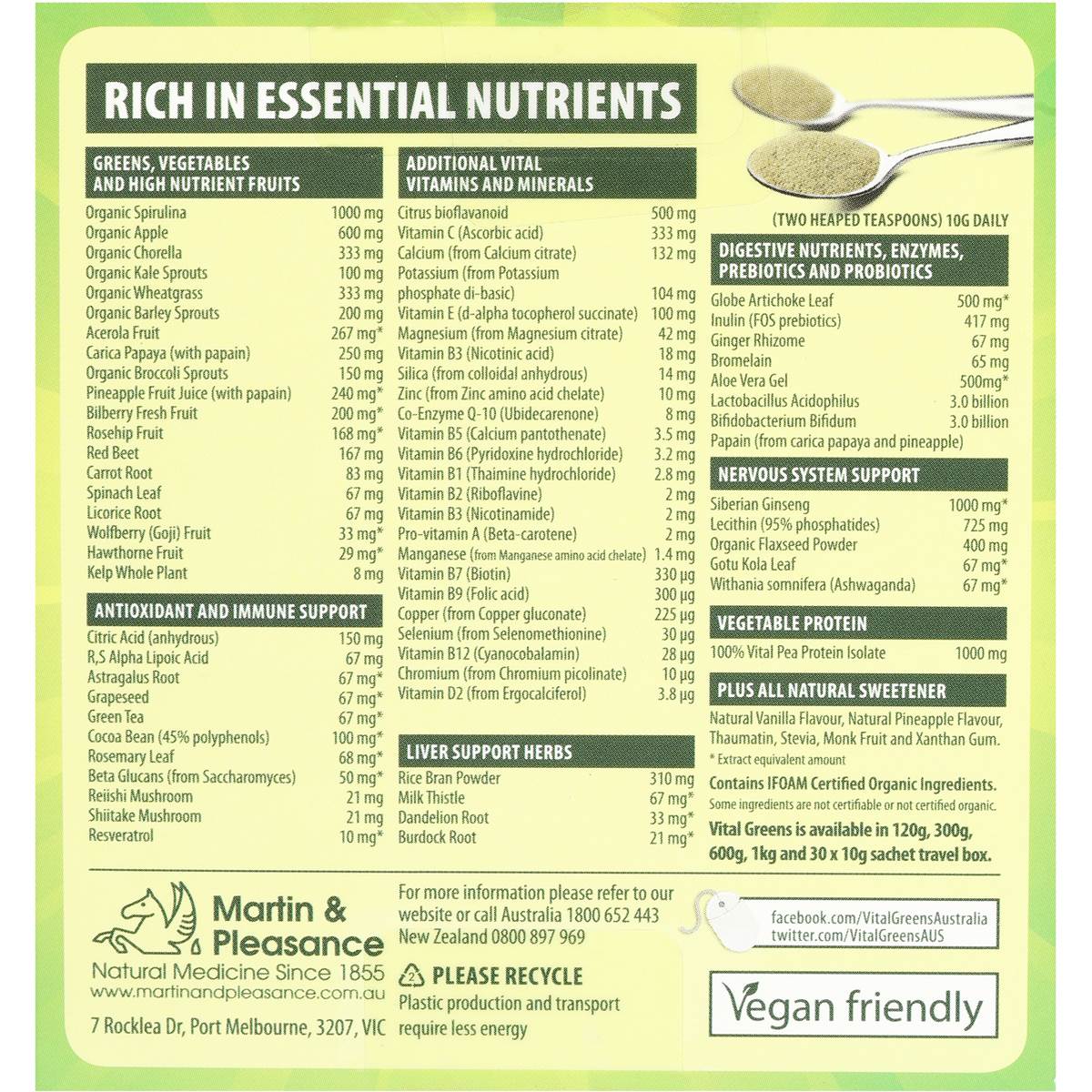 Vital Greens Sachets 100gm 10pk Woolworths