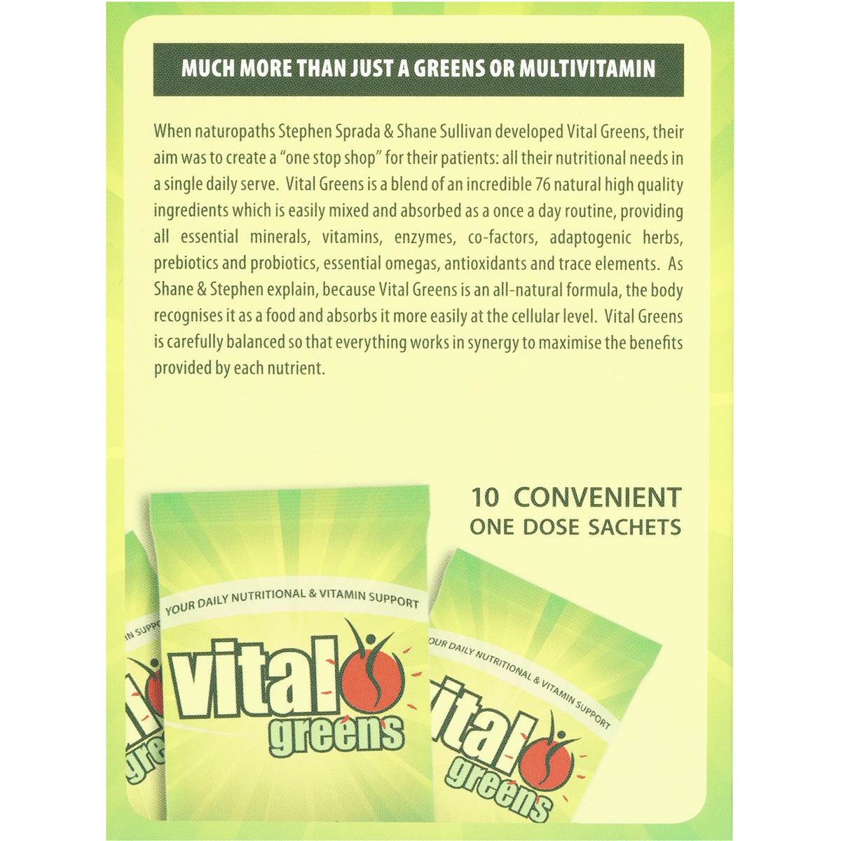 Vital Greens Sachets 100gm 10pk Woolworths