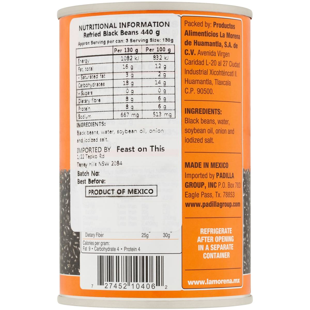 La Morena Refried Black Beans 440g Woolworths