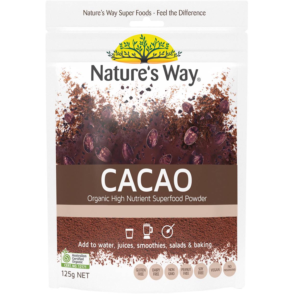 Nature's Way Super Foods Cacao Powder 125g Woolworths