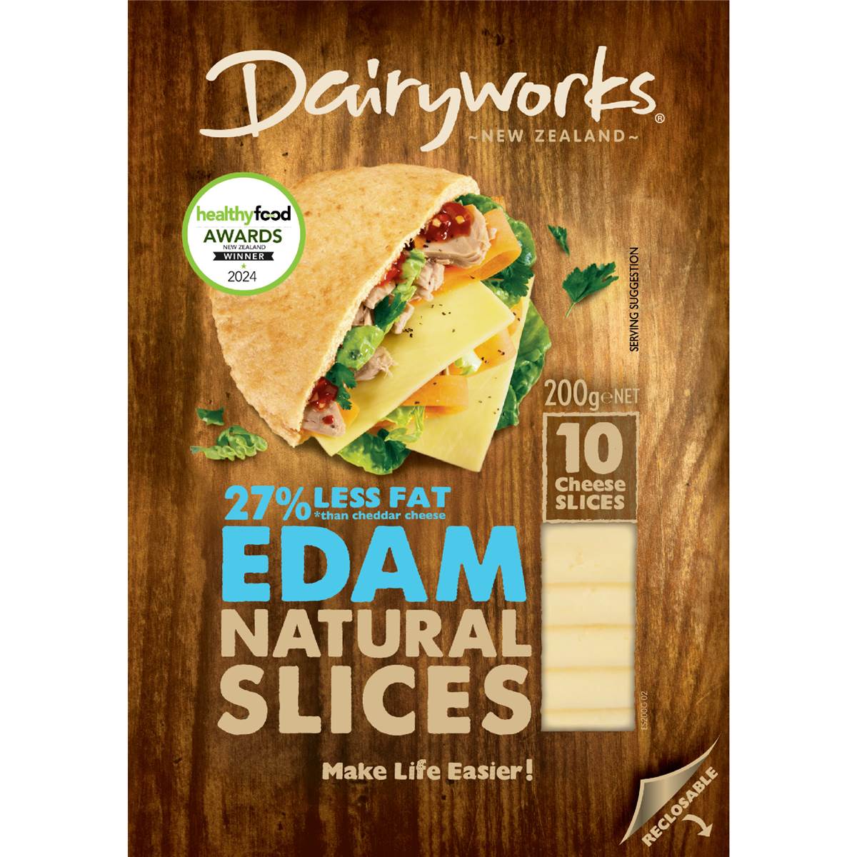Dairyworks Edam Natural Cheese Slices 10 pack