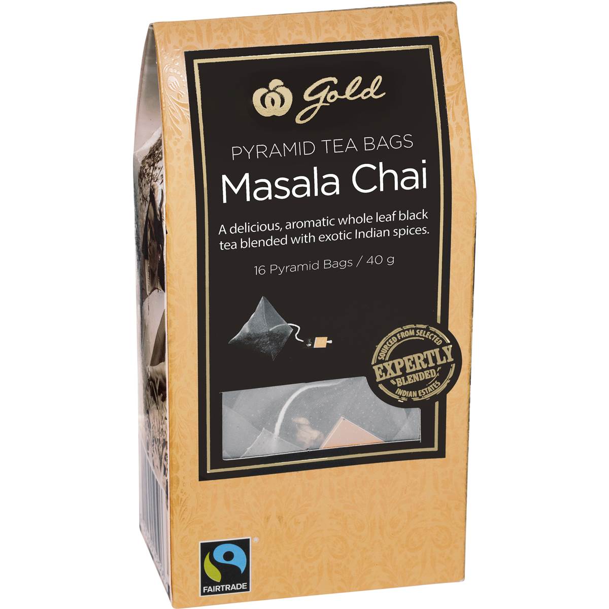 Woolworths Gold Pyramid Tea Bags Masala Chai 16 Pack Woolworths