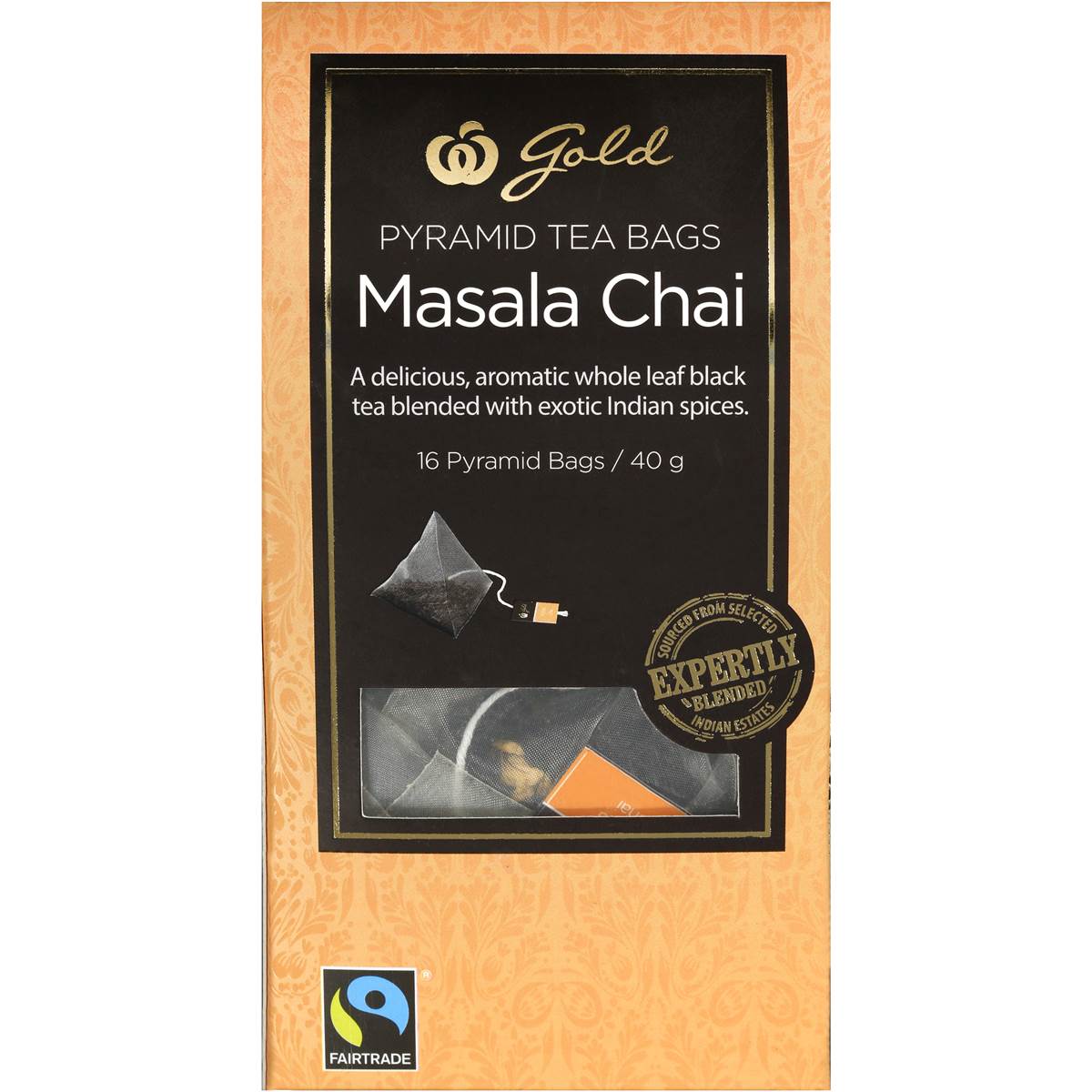 Woolworths Gold Pyramid Tea Bags Masala Chai 16 Pack Woolworths
