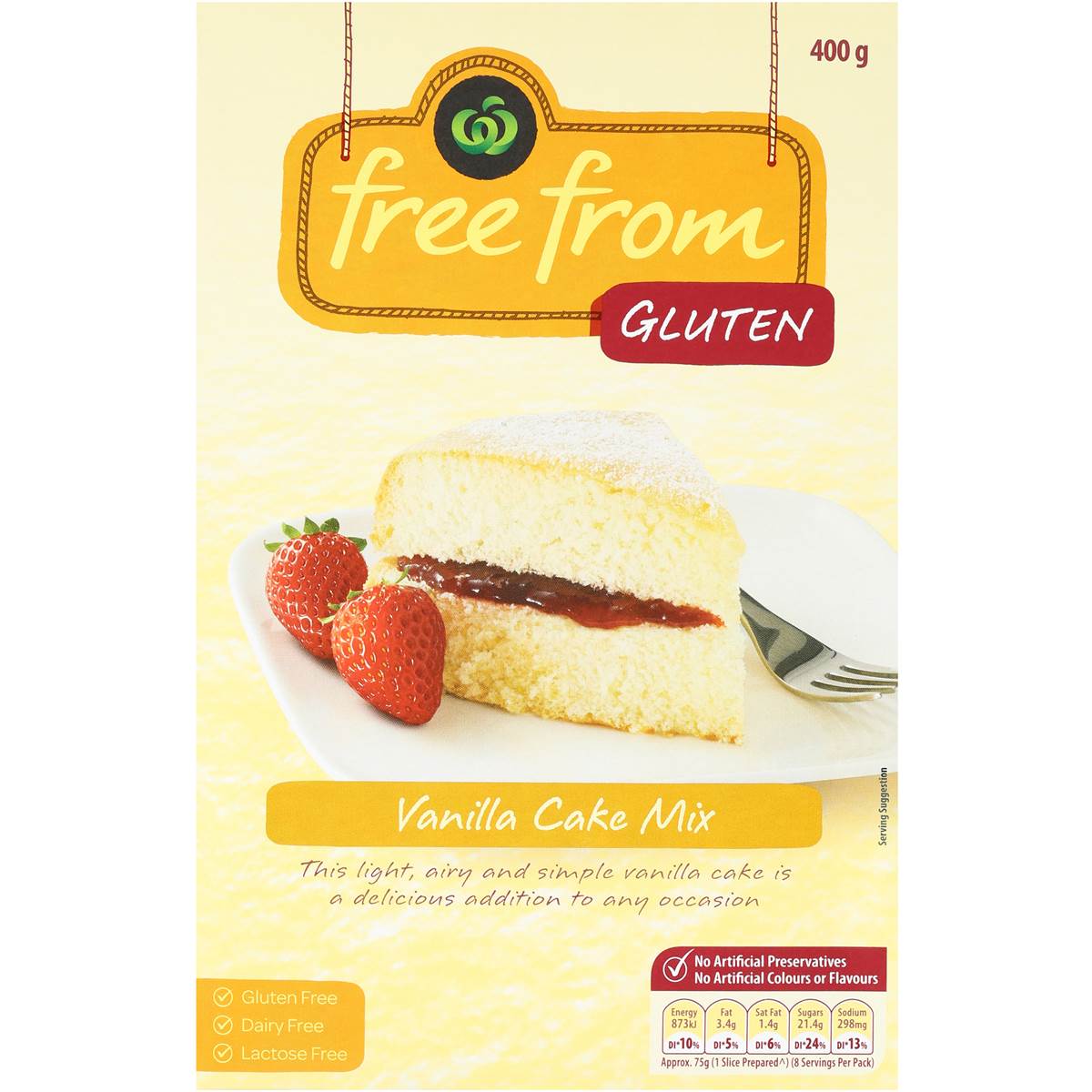 Woolworths Free From Gluten Cake Mix Vanilla 400g Woolworths