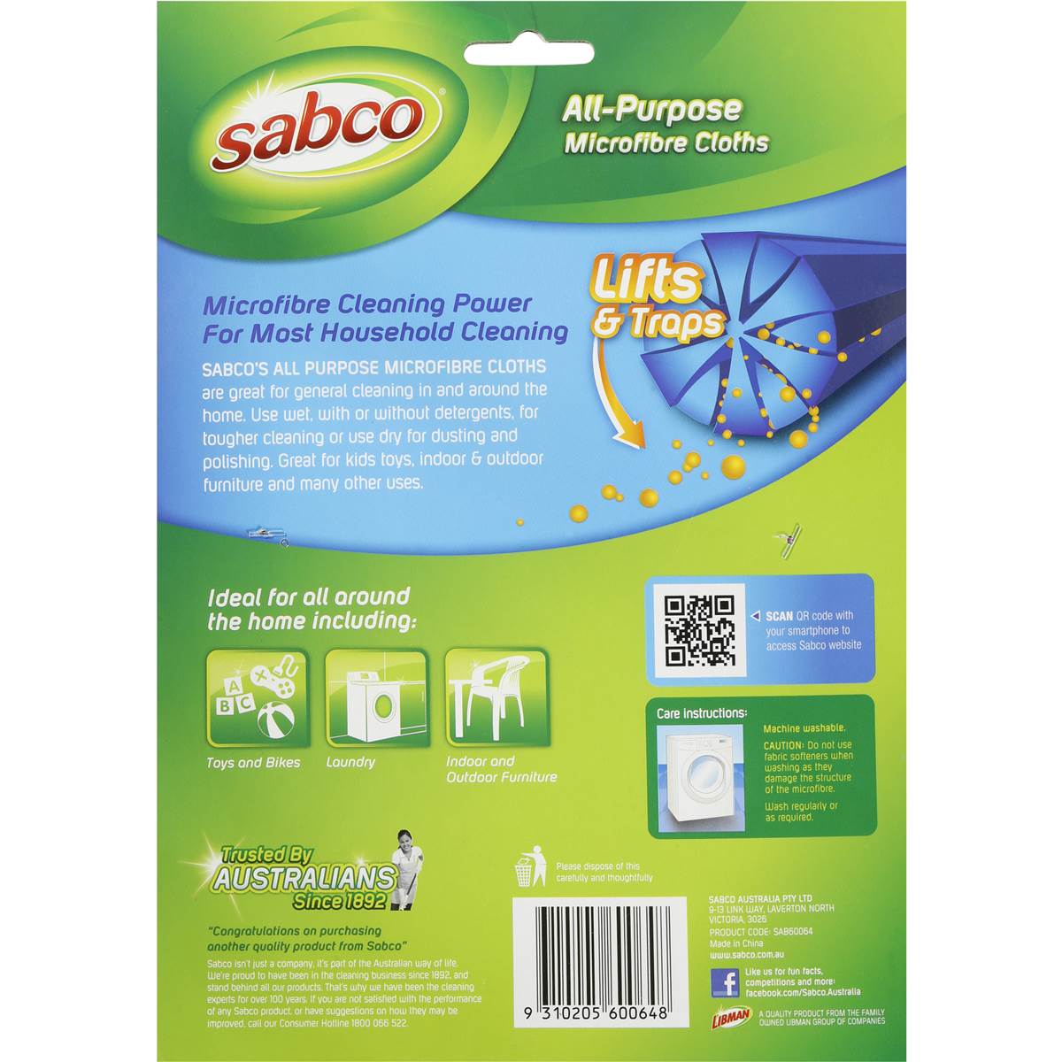 Sabco All Purpose Microfibre Cloths Each Woolworths 4973