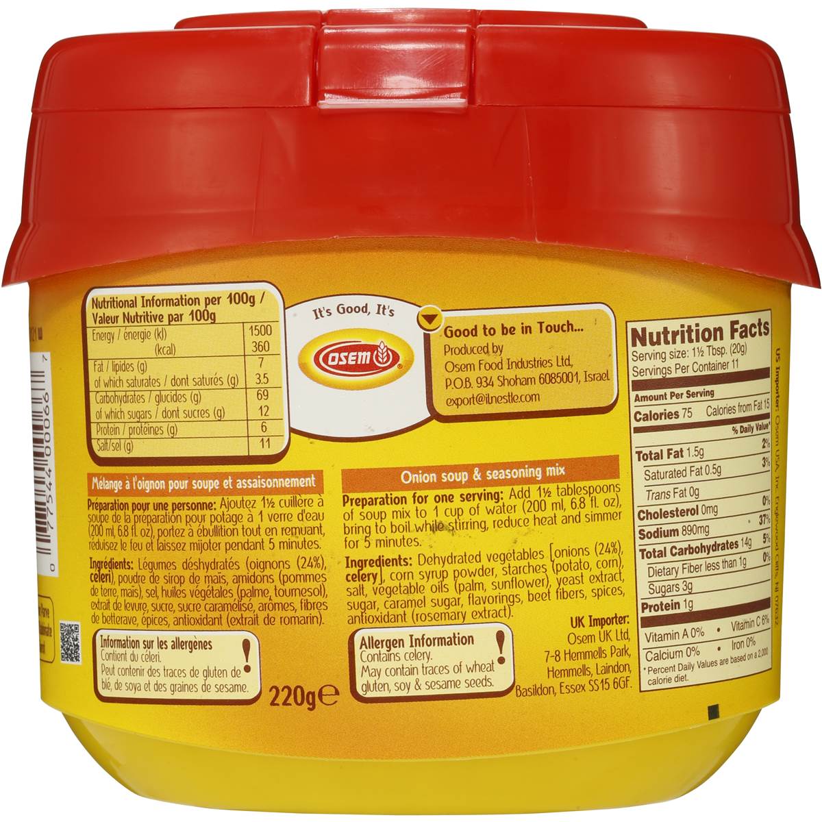 Osem Onions Soup Mix No Msg 220g Woolworths
