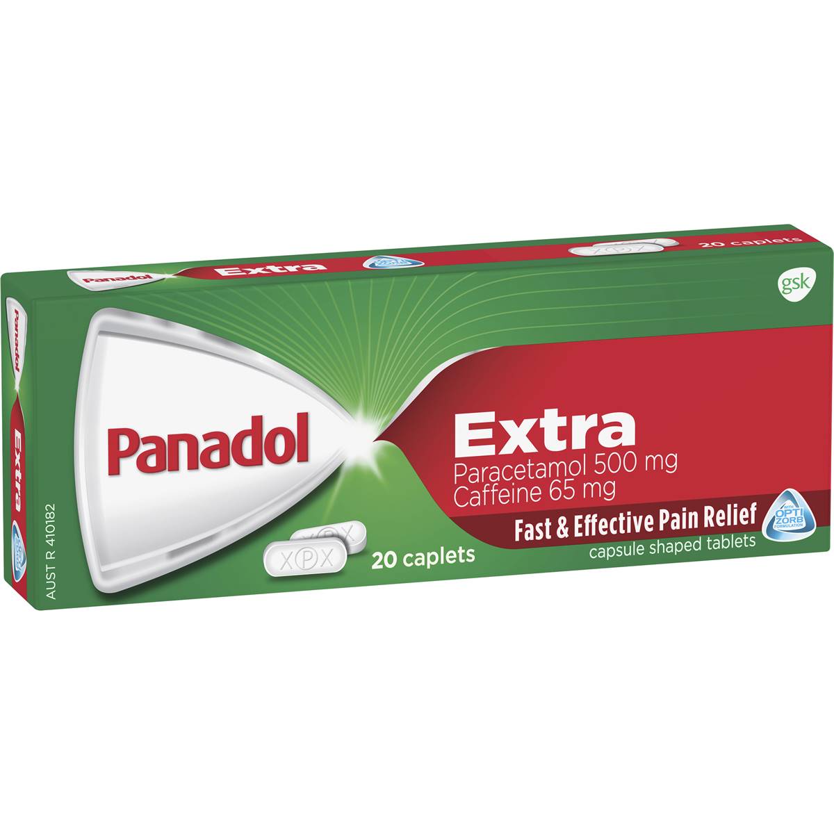 Panadol Extra For Pain Relief Paracetamol Caffeine 500mg 20 Pack 