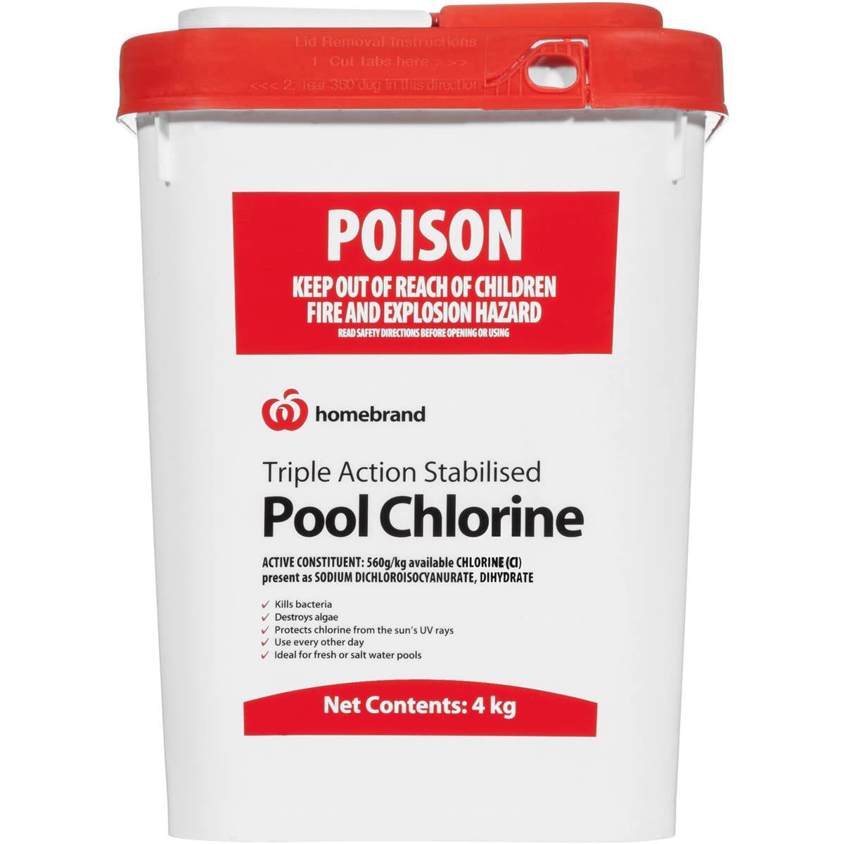 Homebrand Stabilised Chlorine 4kg Woolworths