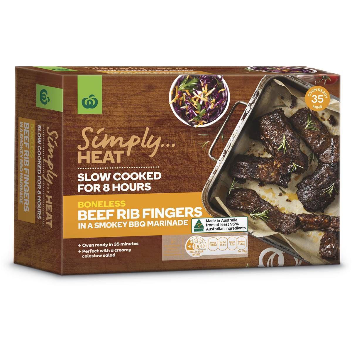 Woolworths Simply Heat Boneless Beef Rib Fingers 800g 1.1kg Woolworths