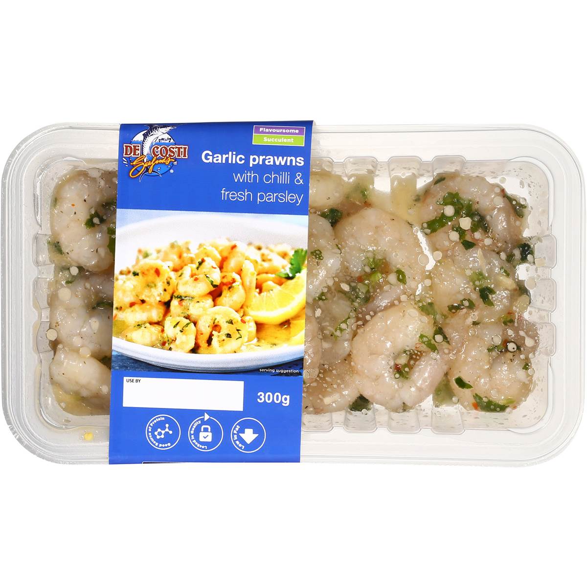 De Costi Seafoods Prawns Garlic With Chilli & Parsley 300g Woolworths