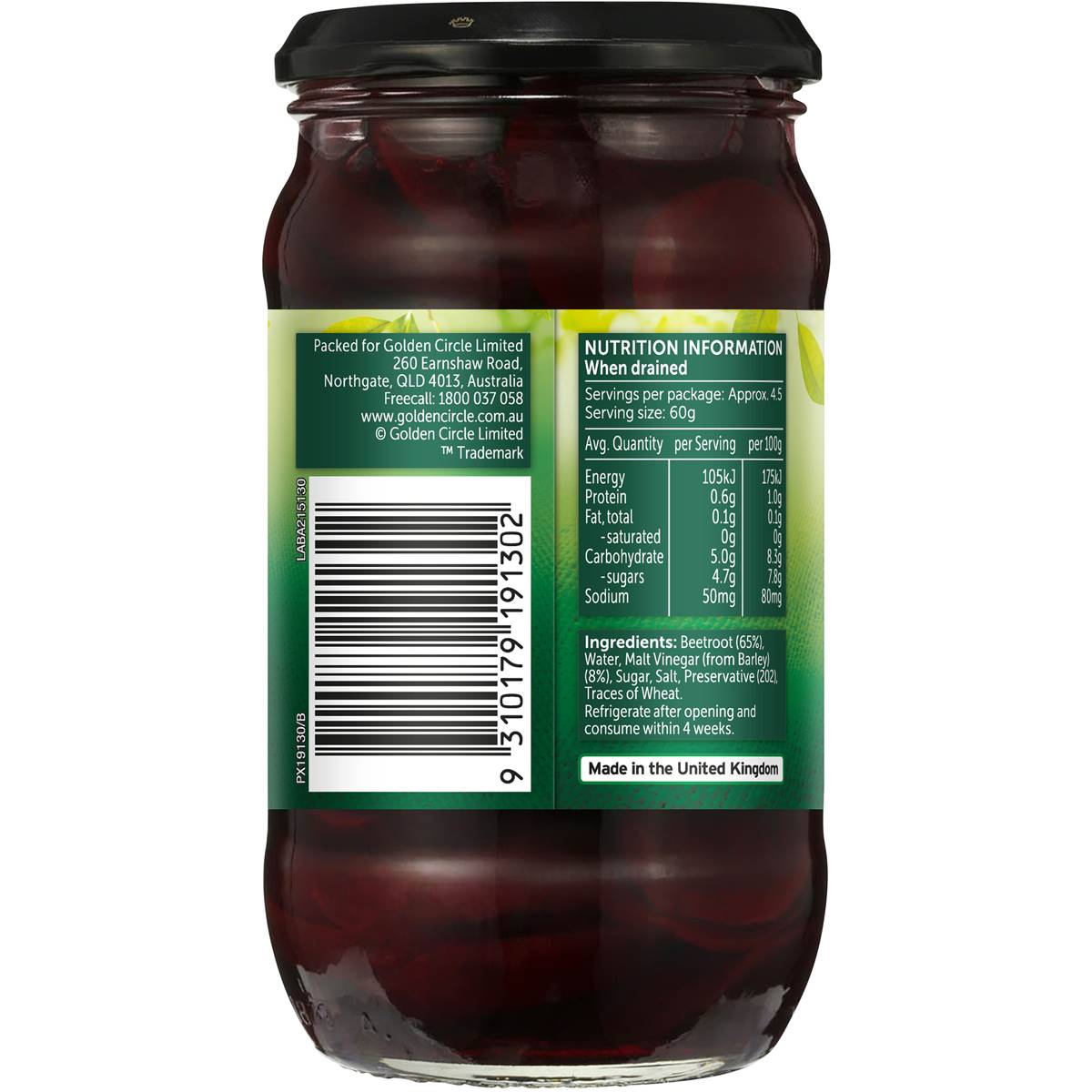 Golden Circle Pickled Vegetables Sliced Beetroot Jar 440g Woolworths