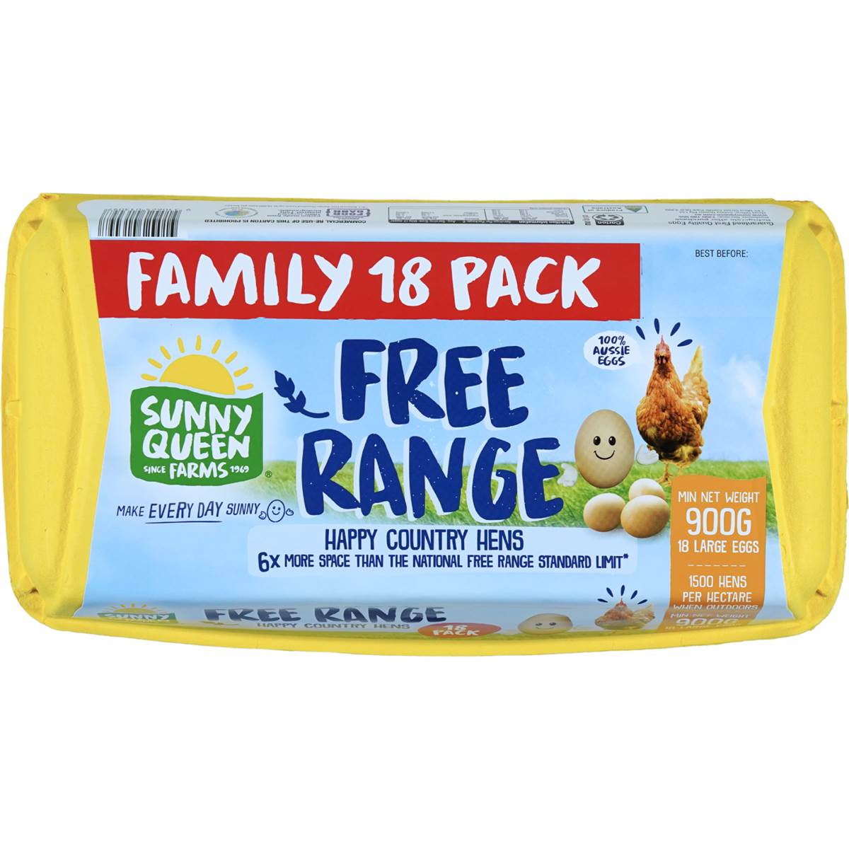 Sunny Queen Free Range Eggs Large 18pk 900g Woolworths