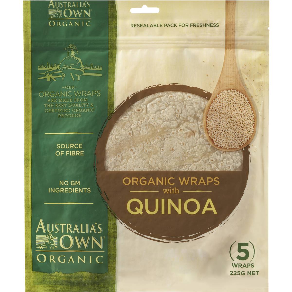Australia's Own Wraps Organic Quinoa 225g Woolworths