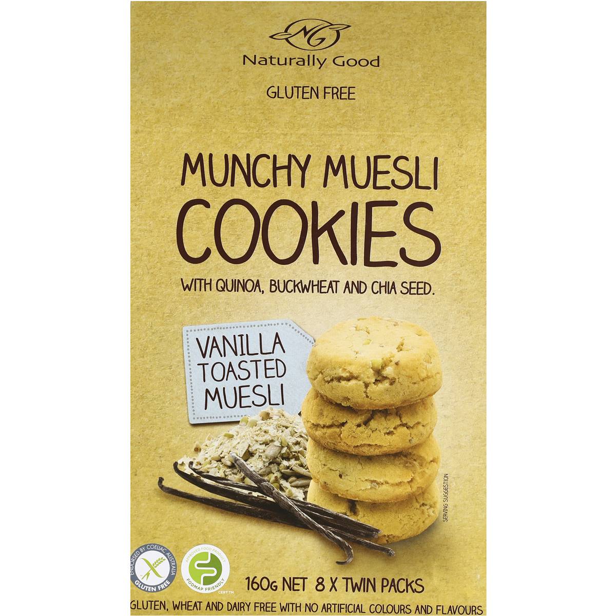 Naturally Good Cookies Munchy Muesli Vanilla 160g Woolworths