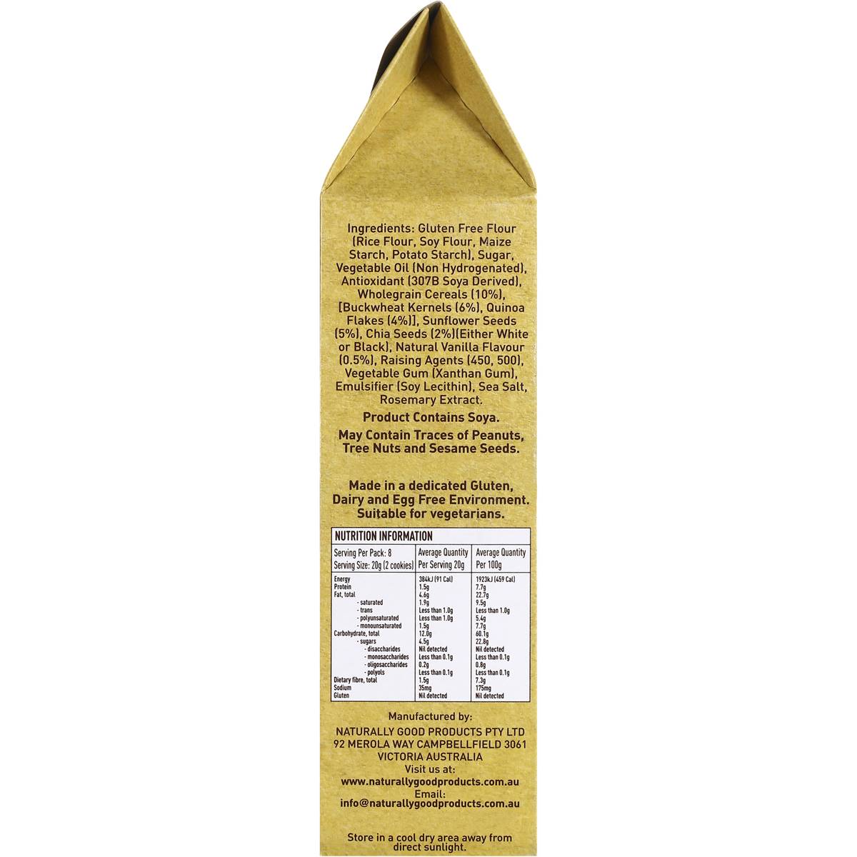 Naturally Good Cookies Munchy Muesli Vanilla 160g Woolworths