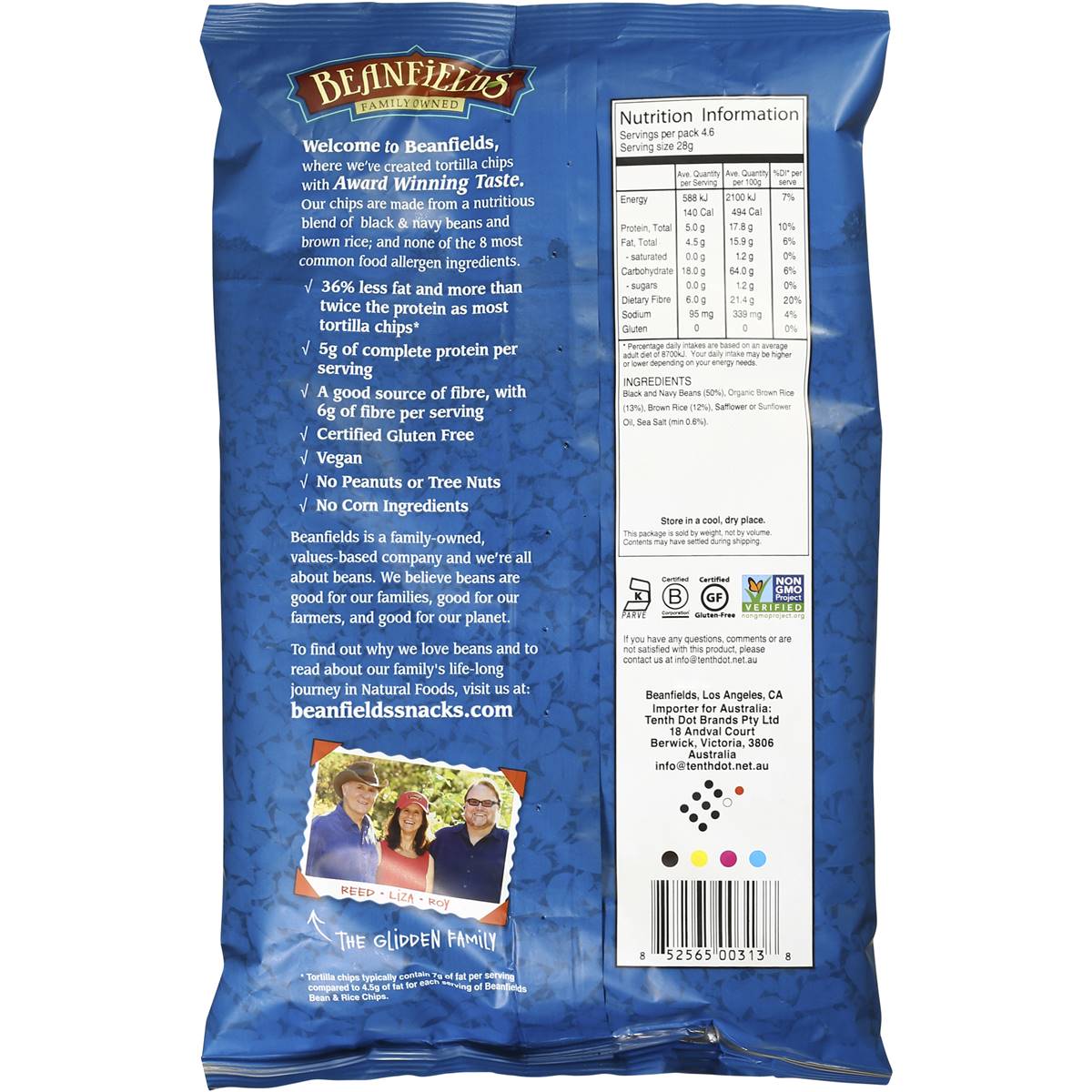 Beanfields Bean & Rice Chips Seasalt 130g Woolworths