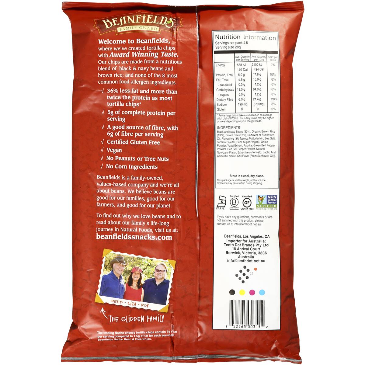 Beanfields Bean & Rice Chips Nacho 130g Woolworths