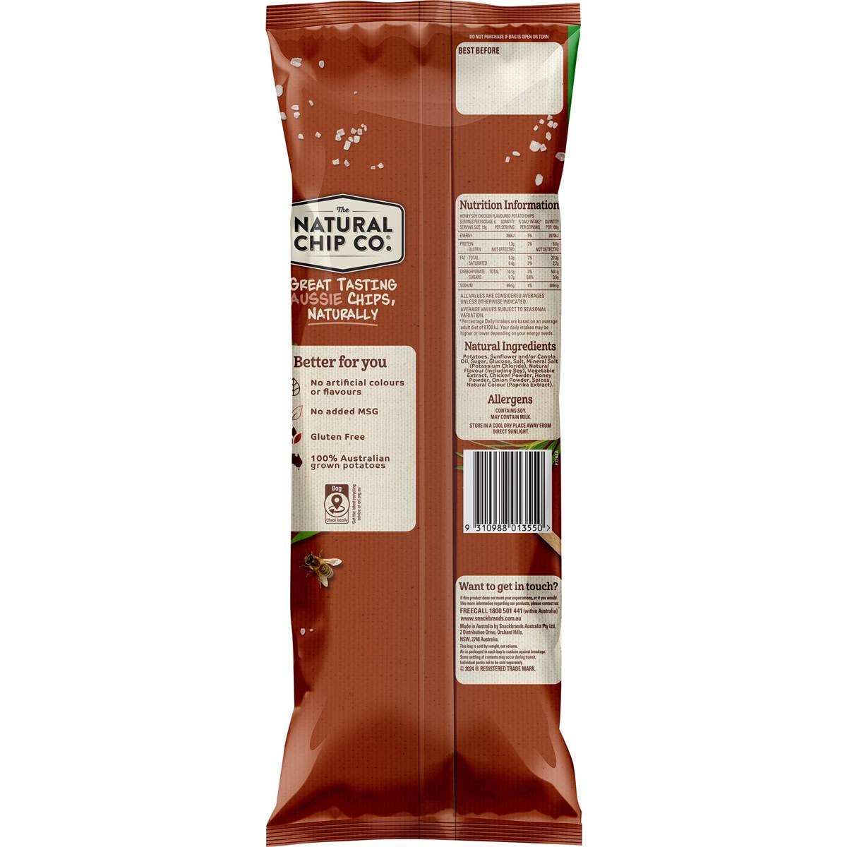 The Natural Chip Co. Honey Soy Chicken Chips Honey Soy Chicken 6 Pack