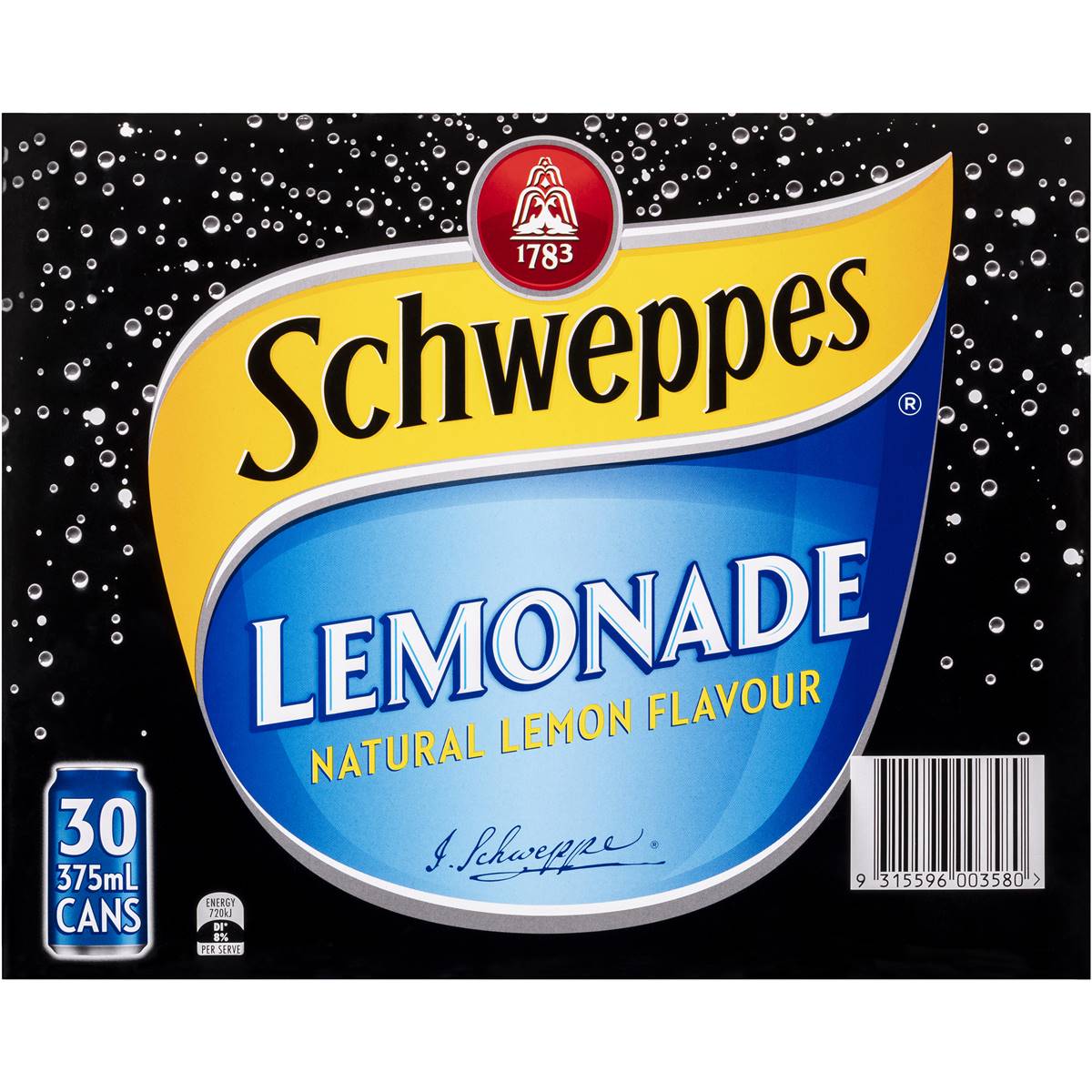 Schweppes Lemonade Soft Drink Cans Multipack 375ml X 30 Pack Woolworths